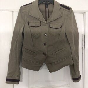 White House Black Market Green Utility Jacket